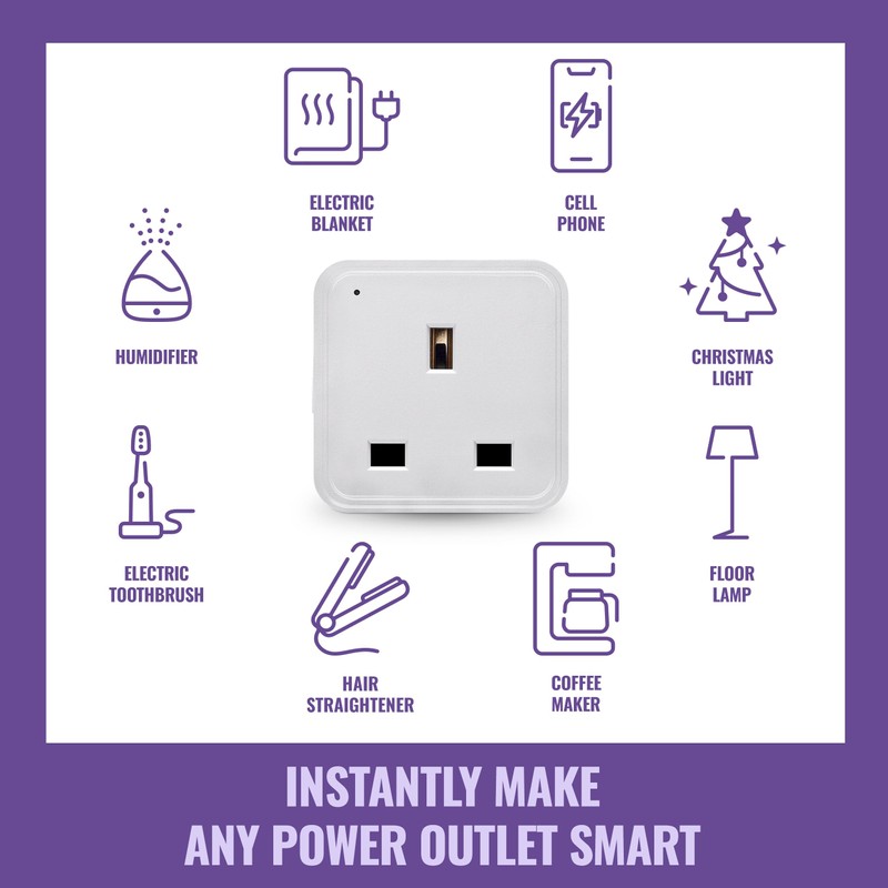WiZ Wi-Fi Smart Plug, Type G, 230V, 50Hz, Easy Setup,