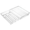 mDesign Adjustable, Expandable Plastic Kitchen Cabinet Drawer Storage Organizer Tray