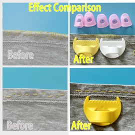 4PCS 3mm/4mm Edge Stitch Lock Sewing Gauge – Thumb Guide Ruler for Precise Hemming, Quilting & Fabric Stitching, Lightweight DIY Sewing Tool Kit.(3mm/4mm)