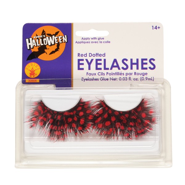 Rubies Red Dotted Eyelashes and Adhesive