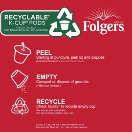 Folgers Classic Roast Coffee, Medium Roast, K Cup Pods for Keurig Coffee Makers, 32Count