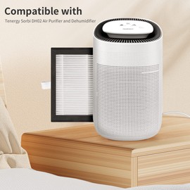 4 Packs DH02 H13 HEPA Replacement Filter Compatible with Tenergy Sorbi DH02 1000ml 2 in 1 Dehumidifier/Air Cleaner Purifier, Afloia AQ8 Q8, Honati, Hysure Q7 Purifier,2 Stages of Filtration