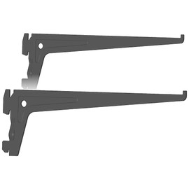 Element System 18133-00007 PRO-Träger Shelf Brackets 1 Row / Pack of 2 / 7 Dimensions / 3 Colours / L = 25 cm / Black for Shelving System / Wall Rail