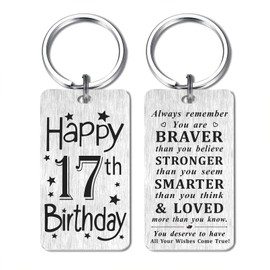 HYHYDHP Happy 17th Birthday Gifts Teen Girls Boys 17 Year Old Birthday Key Chain