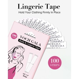 VOCH GALA Double Sided Tape for Fashion and Clothes 100 Strips, Fashion Clothing Tape, Fabric Tape to Skin, Strong Adhesive Body Tape, Clear Transparent for All Skin Shades