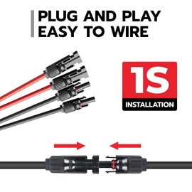 HCOVTXR 1 Pair Solar Connectors Y Branch, 2 to 4 Solar Parallel Connector for 2 Solar Panels,12AWG-10AWG Solar Wire Connectors Waterproof