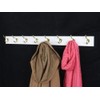 PEG AND RAIL White Coat Rack with Solid Brass Hat