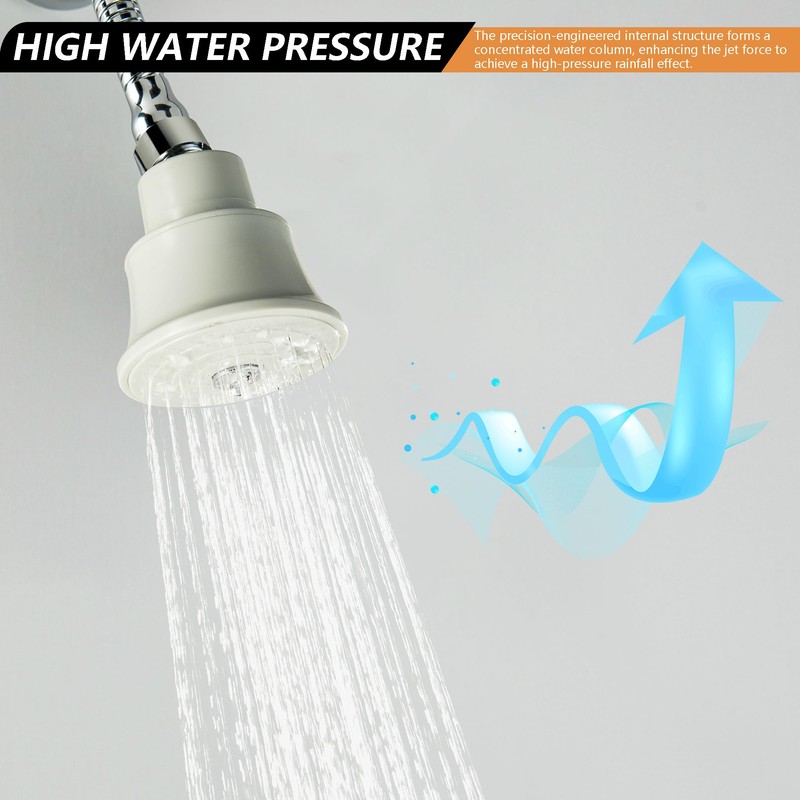 Adjustable Shower Arm, Chrome 11.8 Inches Flexible Shower Head for