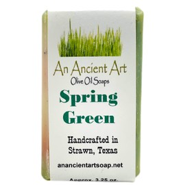 An Ancient Art’s Bar Soap - All Natural Soap Handmade with Olive Oil, Palm Oil, and Coconut Oil (Spring Green)
