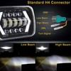 HMCYCI Pair H6054 5x7 7X6 LED Headlights Sealed High/Low DRL