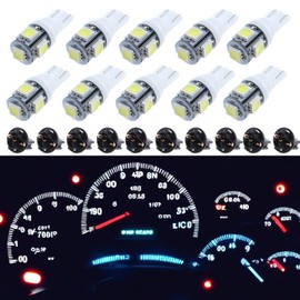 T10 194 168 - Bombillas LED blancas de 6000 K, calibre de panel brillante, 10 unidades por juego