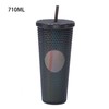 710ML/24OZ Large Capacity Water Cup Fully Studded Matte Tumbler Reusable
