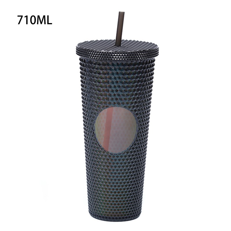 710ML/24OZ Large Capacity Water Cup Fully Studded Matte Tumbler Reusable