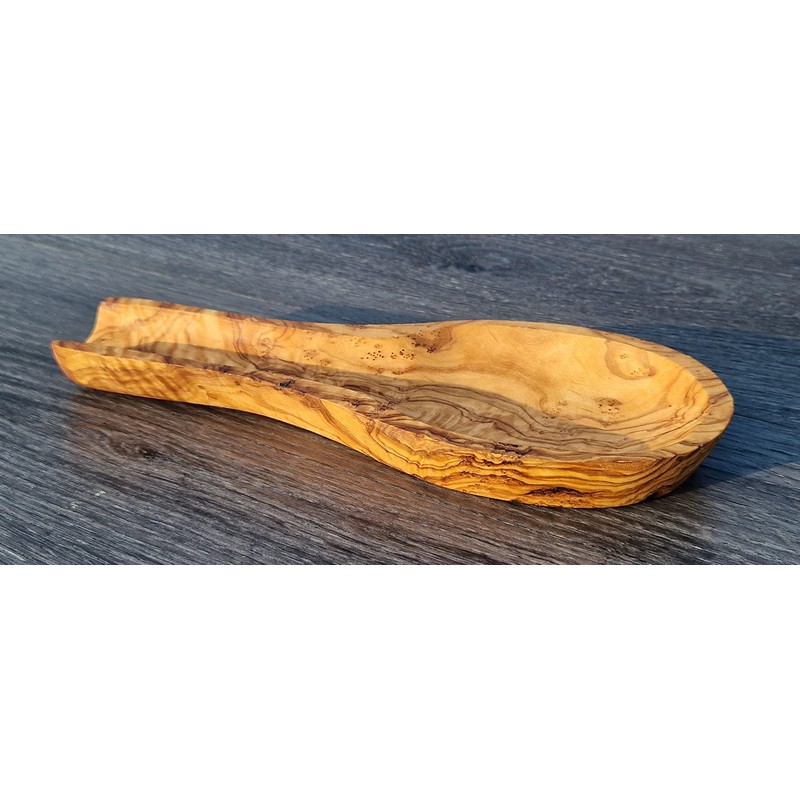 Cleminson Olive Wood Kitchen Spoon Rest, Hand-Carved, 23 x 9