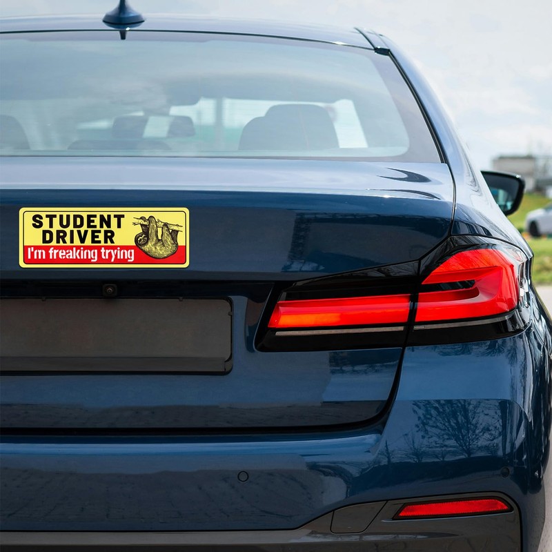 3pcs Student Driver Magnets, I'm Freaking Trying Car Sticker Safety