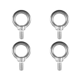 4 Pieces Stainless Steel 316 3/8" Lifting Eye Bolt 3/8" UNC Marine Grade Thread Length 15mm (4-PK Eye Bolt 3/8")