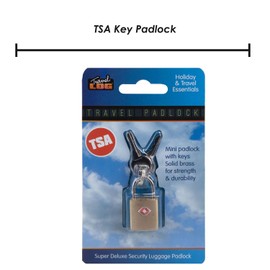 VFM - TSA Key Padlock Solid Brass TSA Approved - for Holiday, Luggage, School Lockers, Suitcases - 1 Piece Gold