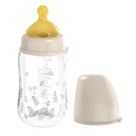 nip Cherry Natural Rubber/Latex Anti Colic Baby Bottle Small & Medium Wide Mouth Teat 260ml Beige