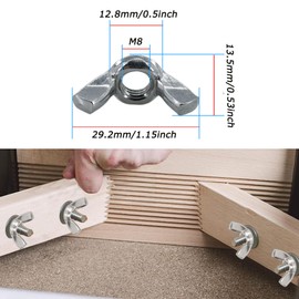 Pack of 80 Wing Nuts M8 Stainless Steel Wing Nuts Wing Nuts Stainless Steel Wing Nut M8 Universal Use Wing Nut Silver Galvanised Wing Nut Butterfly Nut for Systems DIY Tools Silver