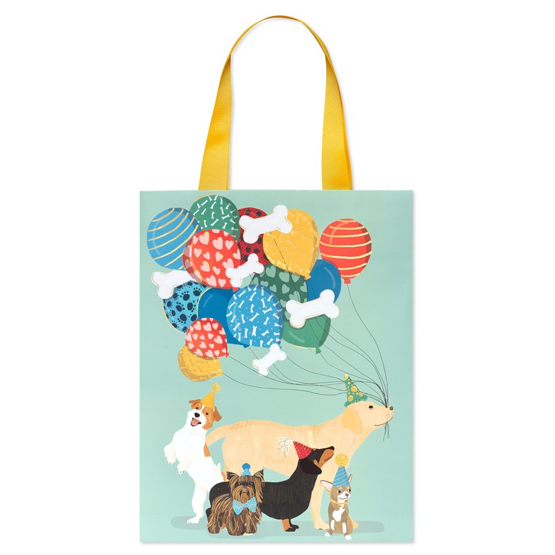 Papyrus 13" Large Gift Bag (Dogs with Balloons) for Birthdays
