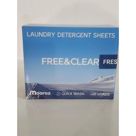 moorea Laundry Detergent Eco Sheets Fragrance Free (120 SHEETS)