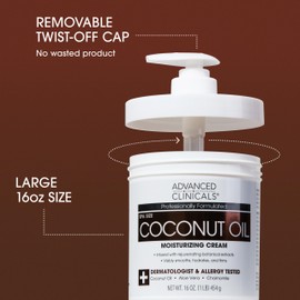 Advanced Clinicals Advanced Clinicals Coconut Body Lotion Moisturizing Cream & Face Lotion For Women & Men | Coconut Lotion | Natural Coconut Oil Cream Skin Care Moisturizer Body Butter Balm For Dry Skin, 16Oz, 2-Pack