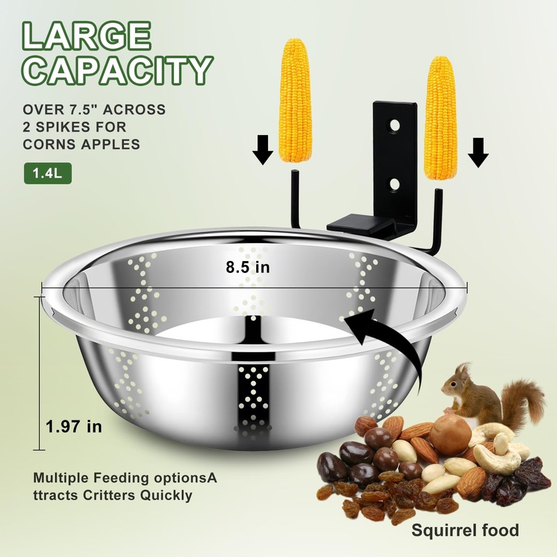 Zliiesns Metal Squirrel Feeders for Outside,Squirrel House for Outdoors, Durable