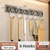 YIZHIYZ Utensil Rack with Hooks, Wall Mounted Kitchen Storage Organizer