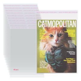 TORISING Magazine Protectors Clear Plastic Magazine Sleeves 80PCS 6.3 X 8.66 Inch Cellophane Bags 9 Silk Thick Resealable Protective Storage Display for Guides Documents Photos (6.3 x 8.66 inch)