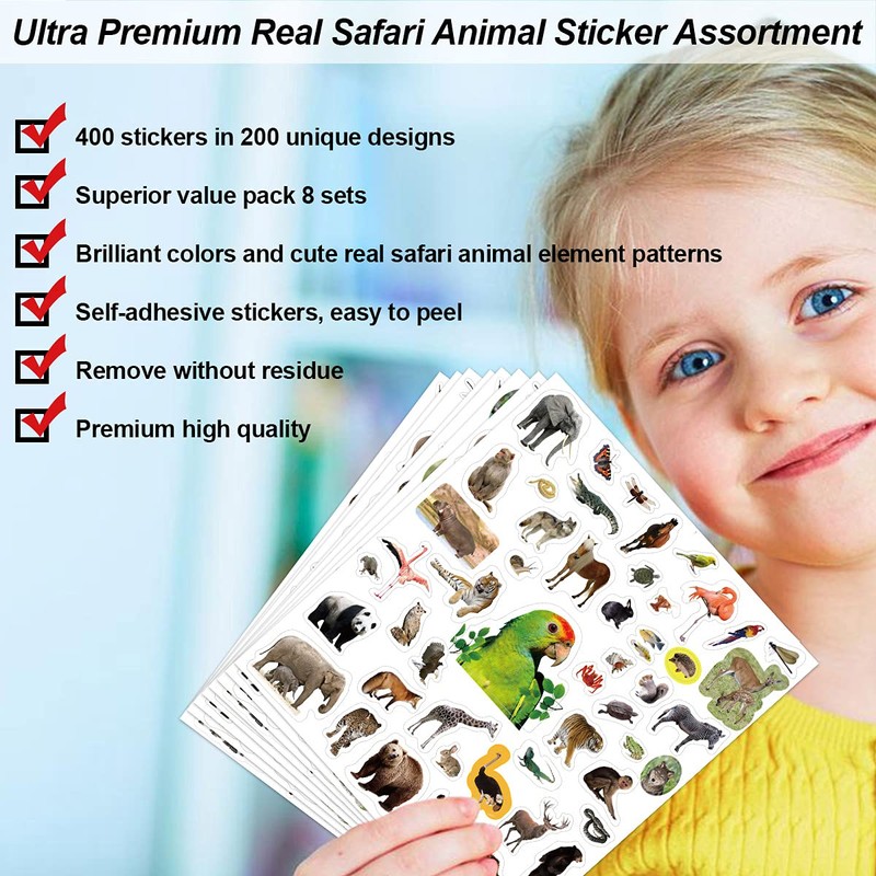 Fancy Land Animal Stickers Jungle Animal Sticker for Kids 8