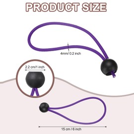 uxcell 6" Balls Bungee Cords, 30 Pcs Bungee Cords with Balls Elastic Tarp Tie Downs for Tents, Camping, Tarp, Posters, Expander Loops, Tarpaulin Holders, Tarpaulin Rubber (Purple/Black)