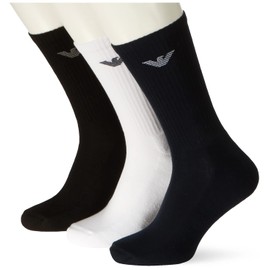 Emporio Armani Men's 3-pack Sporty Terrycloth 3 Pack Medium Socks, Multicolor, One Size UK