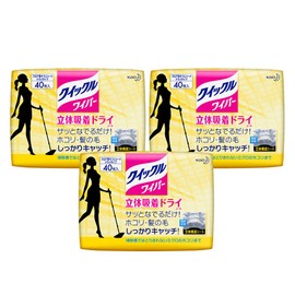 Quickle Wiper Floor Cleaning Sheets, Dry Sheets, 40 Sheets x 3 Packs