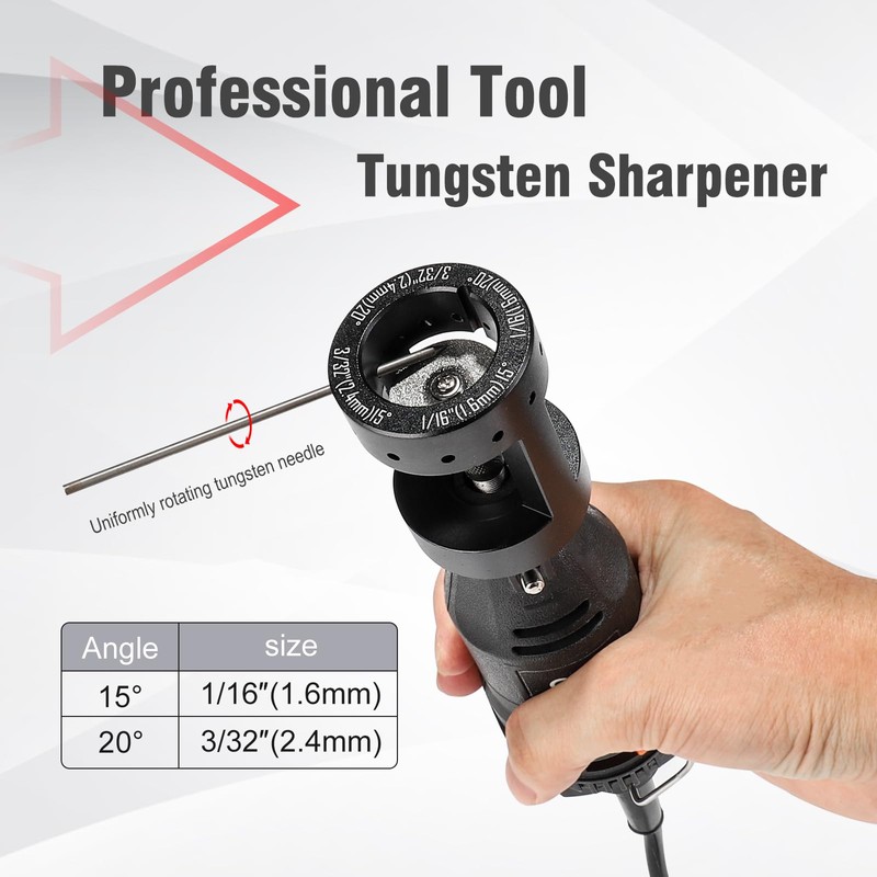3mirrors Aluminum Tungsten Electrode Sharpener Grinder Head TIG Welding Tool