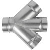4" Inch W-Shape Ducting Splitter - 45 Degree Galvanized Steel