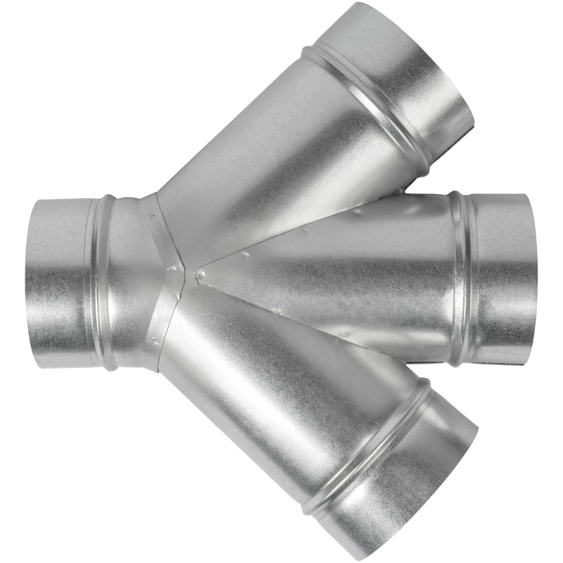 4" Inch W-Shape Ducting Splitter - 45 Degree Galvanized Steel