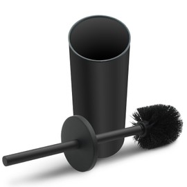 Stainless Steel Toilet Brush with Holder Set for Bathroom Storage and Organization Toilet Bowl Cleaner Brush and Holder (1, Black)