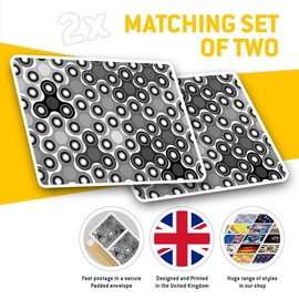 Rectangle Stickers(Set of 2) 7.5cm BW - Fidget Spinner Pattern Kids Toy Fun Decals for Laptops,Tablets,Luggage,Scrap Booking,Fridges, 36802