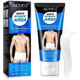 Crema Depilatoria Íntima Masculina 60 g | Fórmula Piel Sensible | Depilación sin Dolor en 6–8 Minutos | Suave, Hidratante y Eficaz Zona Íntima