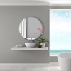 JENBELY 28 Inch Round Frameless Bathroom Mirror, Beveled Bathroom Mirror,