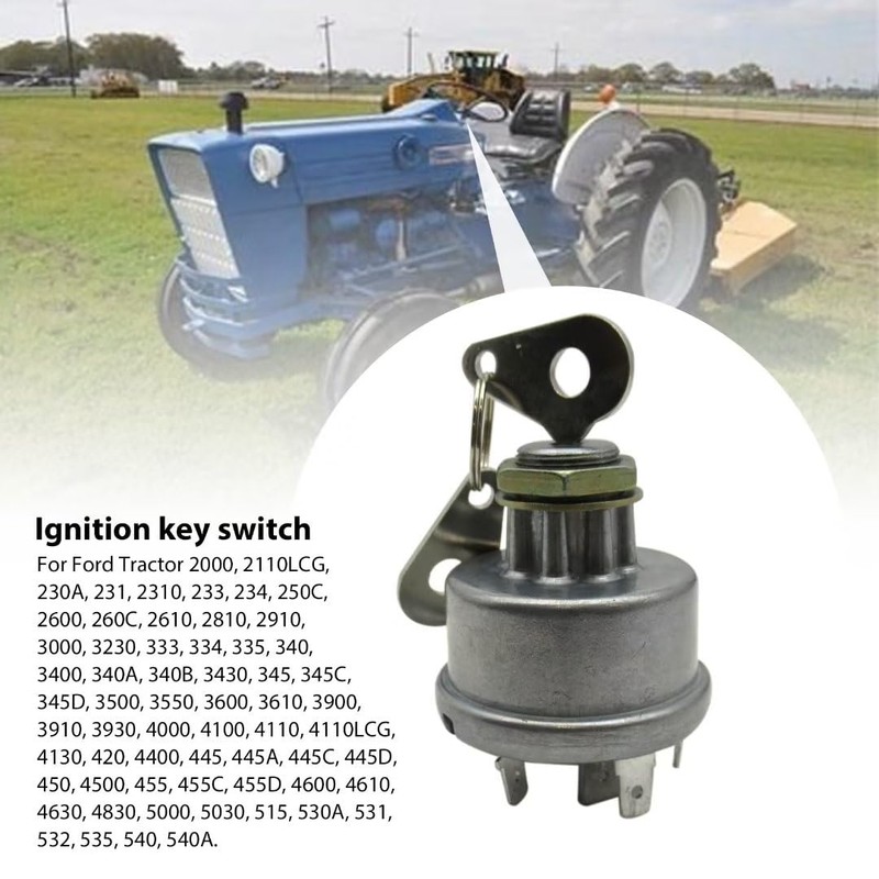 JRSHOME Ignition Switch Starter with Key Fits for Ford Tractor