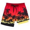 Cozople Teen Boys Swim Trunks Red Hawaii Palm Tree Bathing