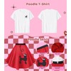 VillbeCoser 10Pcs Sock Hop Outfits Costume Women, 1950s Poodle Skirts,