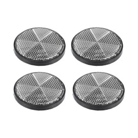 X AUTOHAUX 4pcs M6x1.0 White Plastic Universal Screw Mount Reflective Warning Reflector for Motorcycle Bike