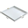 HofferRuffer Extra Large Square Serving Tray, Elegant Faux Leather Ottoman