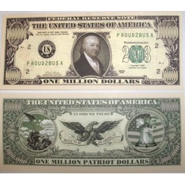 Pack of 10 - Patriot Million Dollar Bills