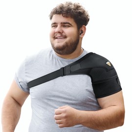 FIGHTECH Shoulder Brace Adjustable Shoulder Support Strap – Black, XX-Large