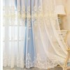 Amidoudou 1 Pair European Double Layer Curtains Luxury Embroidered Curtains