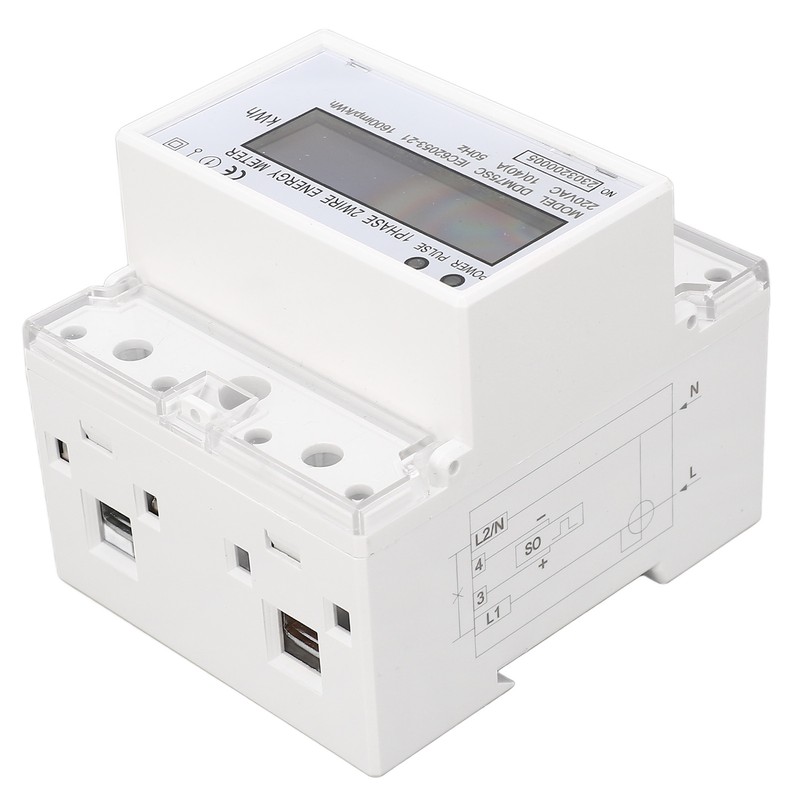 Energy Meter 1 Phase 2 Wire 4P Digital LCD Kwh