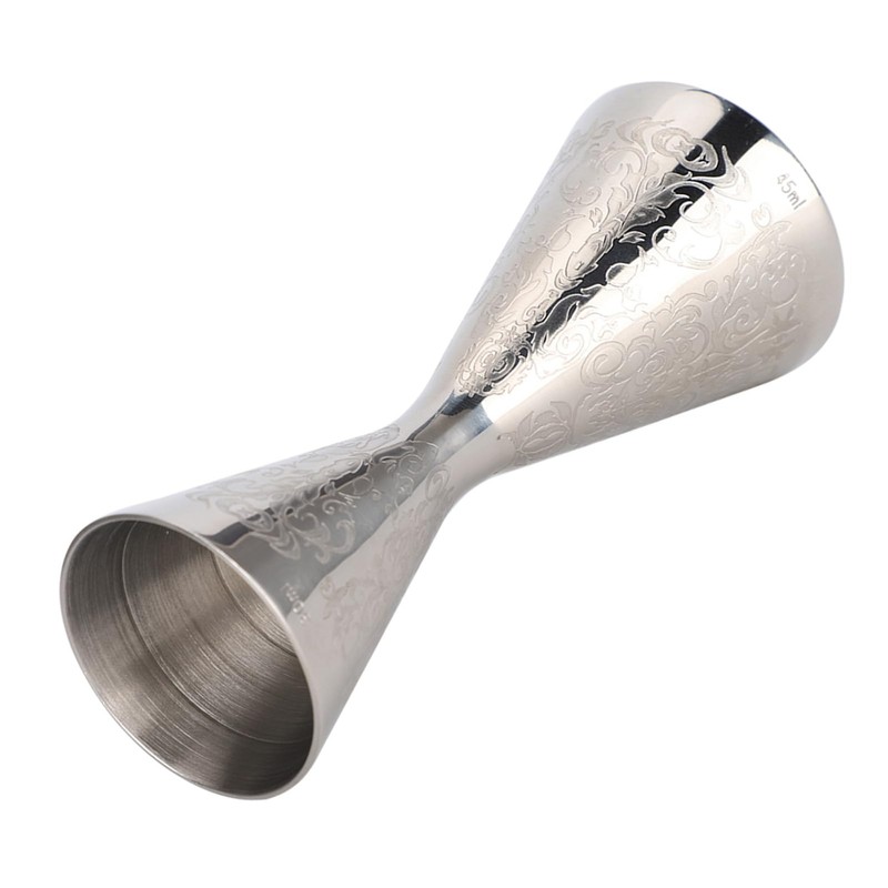 Cocktail Measuring Cup with Scale 30ml 45ml Stainless Steel Floral
